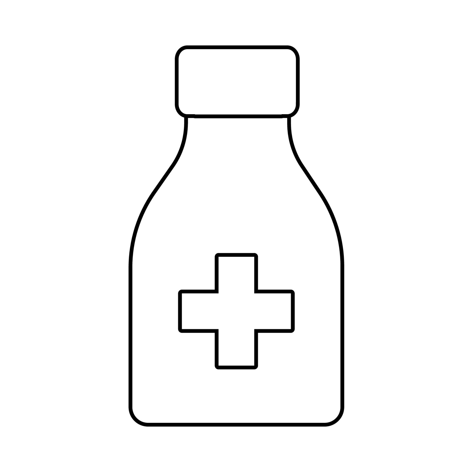 design vetorial de garrafa de remédio com linhas adequadas para